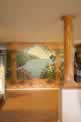 Game Room Mediterranean Mural with Faux Columns and Stone